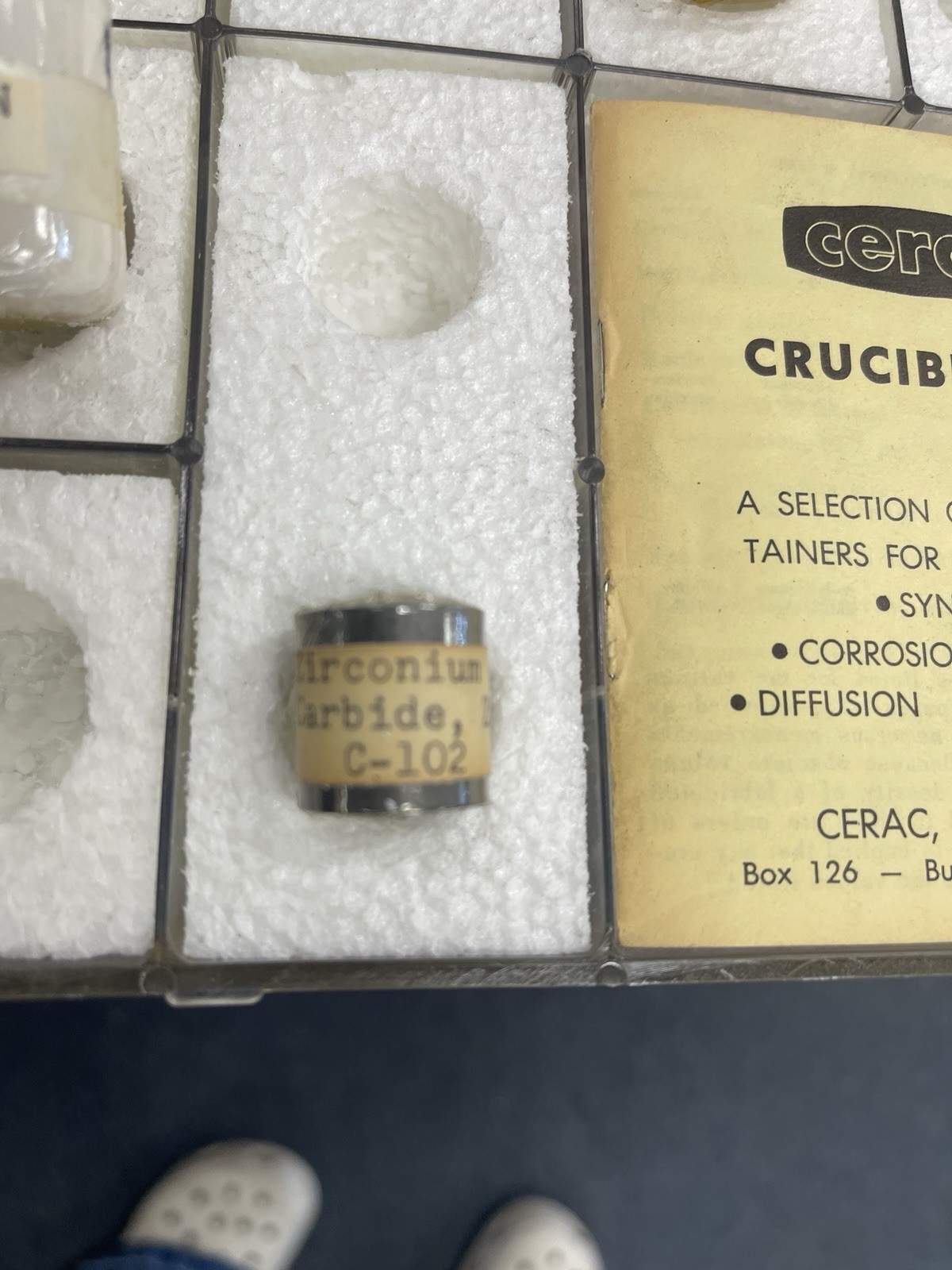 Cerac Crucible Kit Used 6 Pieces Left Good Condition