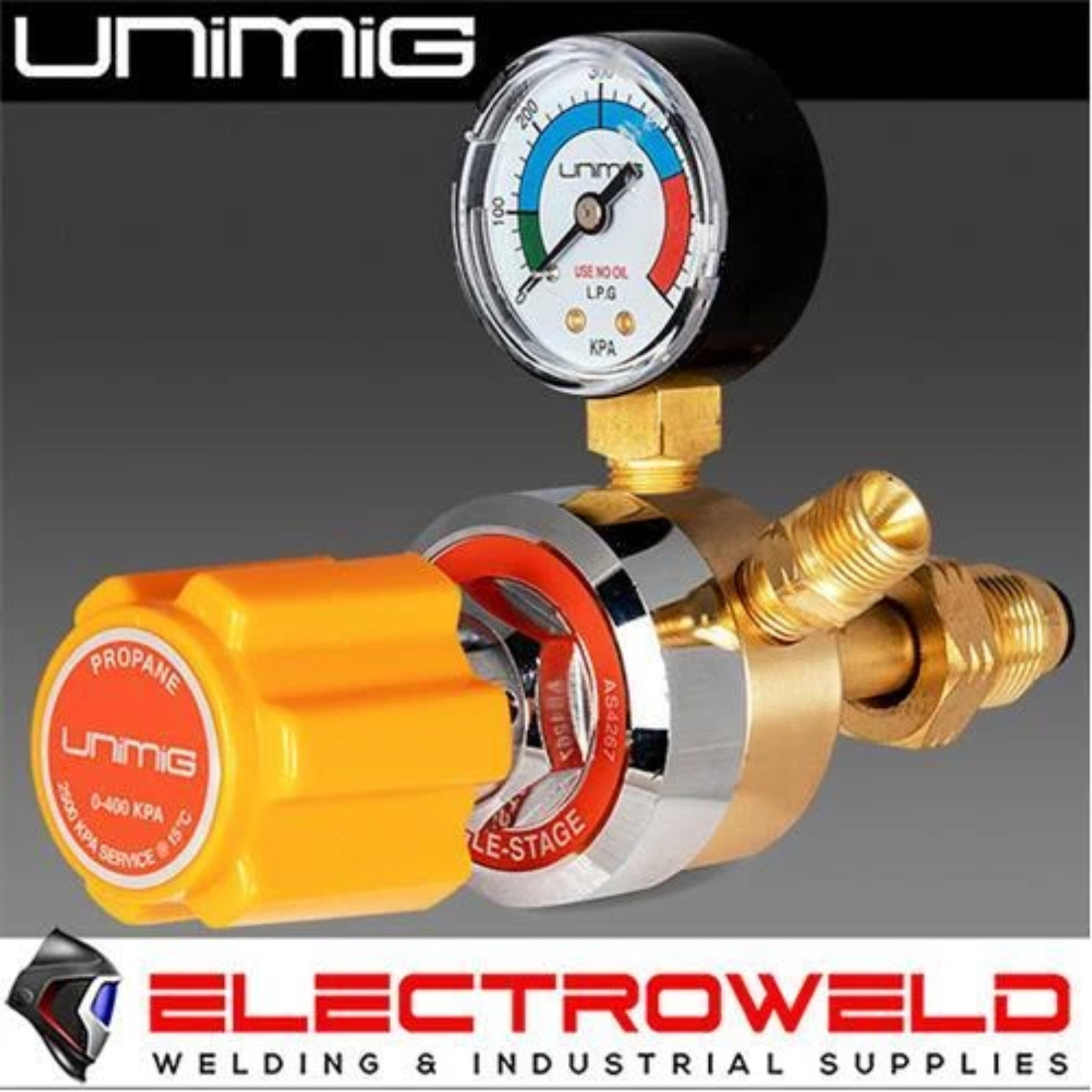 UNIMIG Single Gauge LPG Gas Regulator Propane Welding Flow Meter Welder U11375