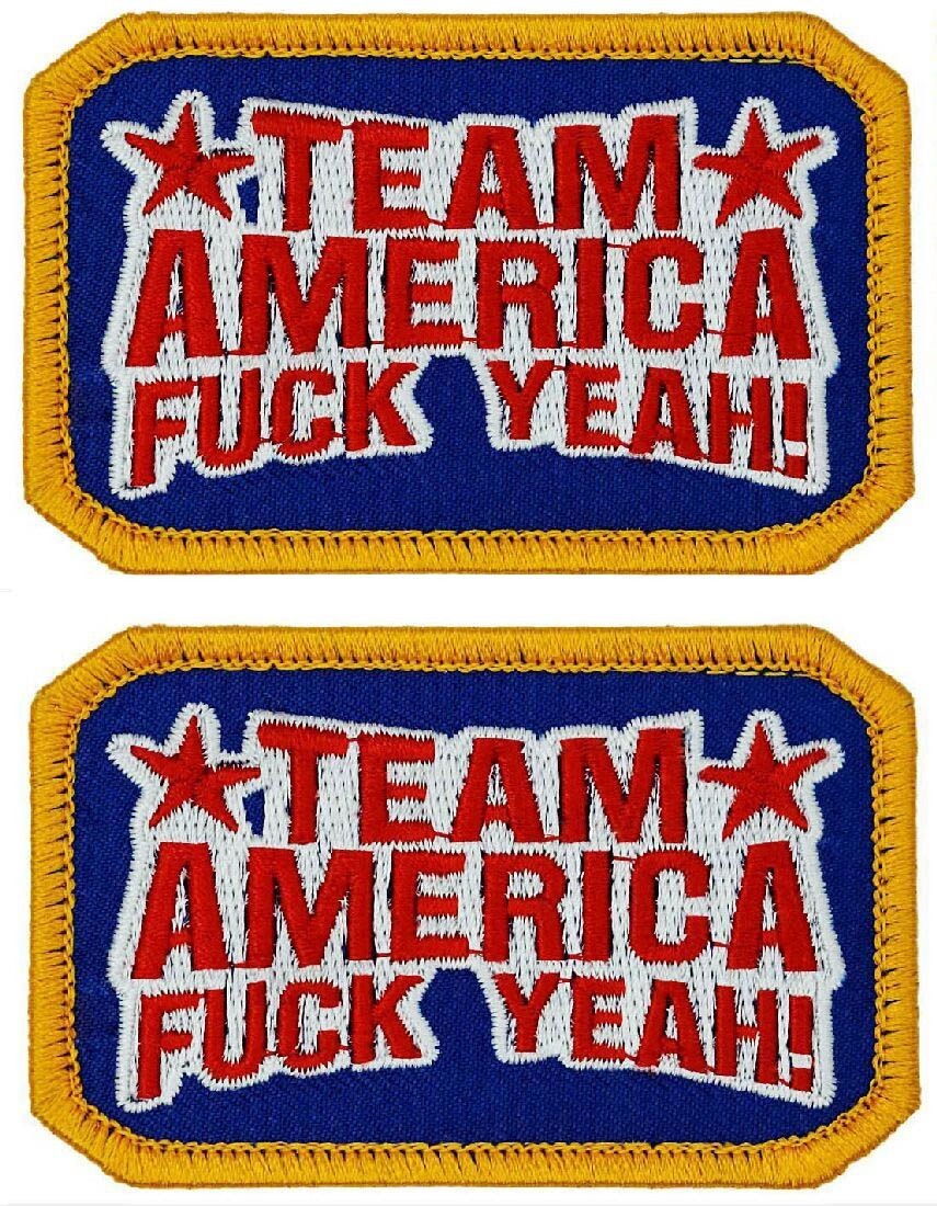 Team America F Yeah Embroidered Morale Patch | 2PC  HOOK BACKING  3"x2"