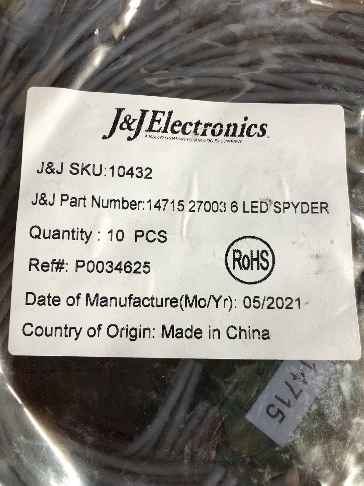 10 NEW J&J ELECTRONICS 14715 SPYDER VERSION 6 LED LIGHT STRING FOR DYNASTY SPAS