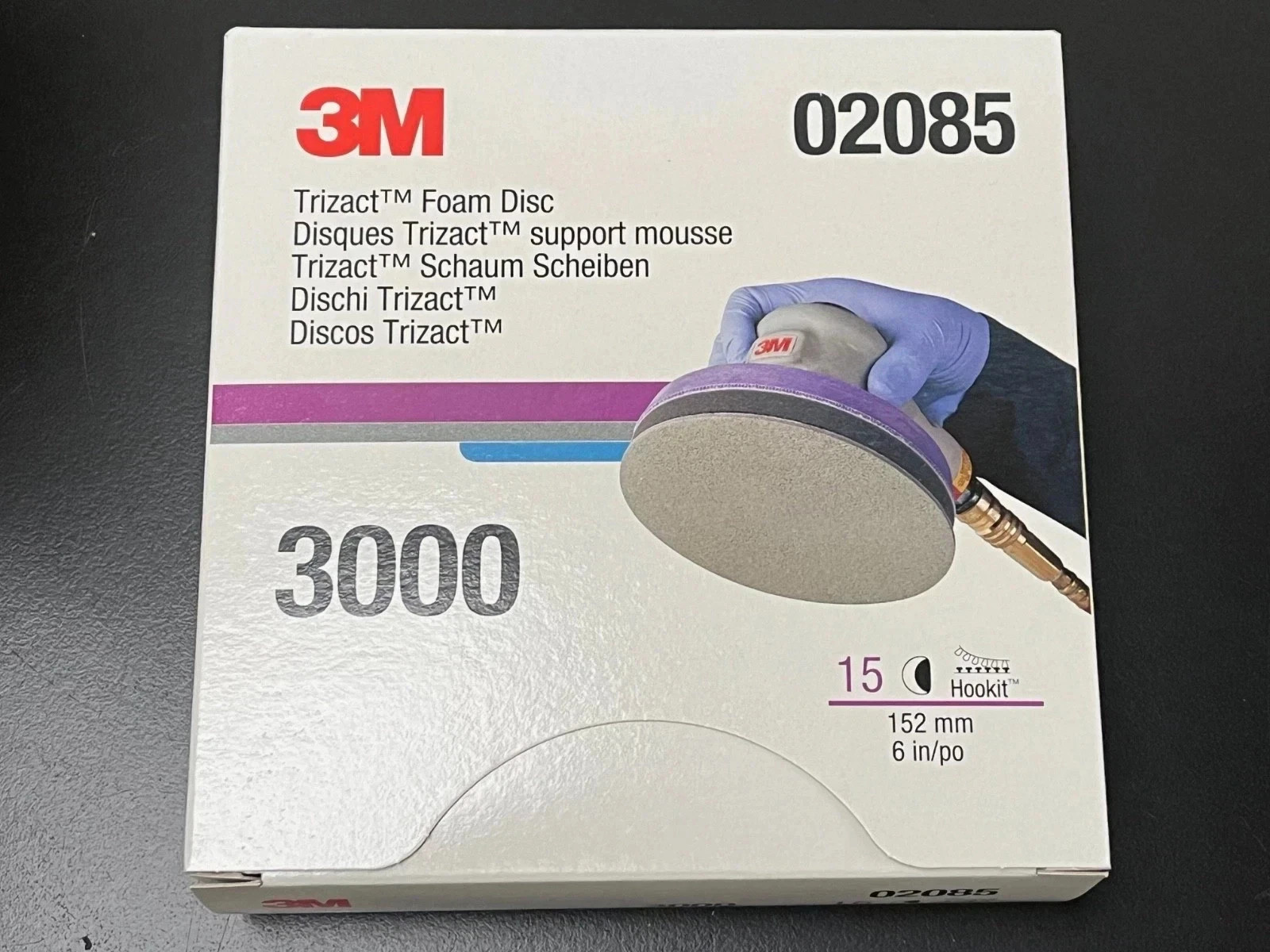 3M 02085 Trizact Hookit 6 in P3000 Grit Foam Disc - 15 Discs/BOX