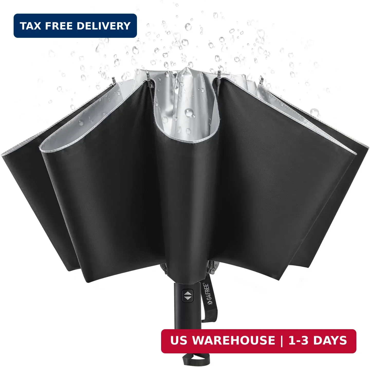 UPF 50+ UV Protection 54 Inch Large Reverse Portable Travel Umbrella | Su
