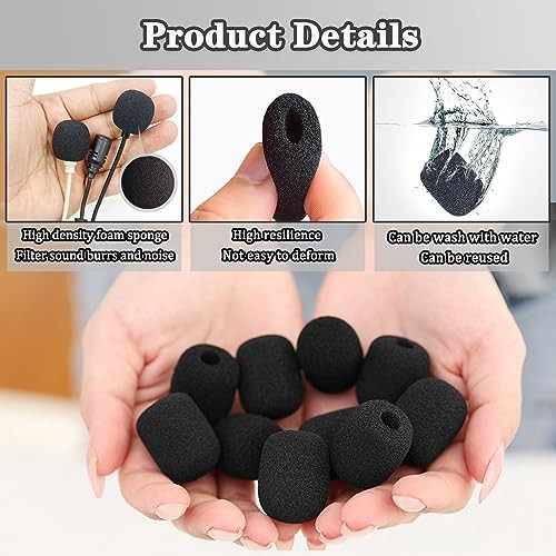 Headset Microphone Covers Foam, Lapel Headset Microphone Windscreen Sponge 5pcs