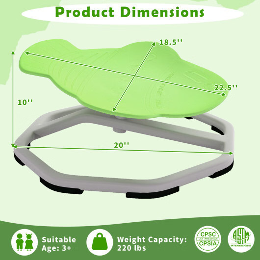 Kids Sensory Swivel Chair Elephant 360?° Spinning Chair with Non-Slip Metal