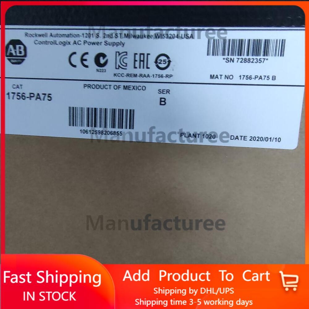 New Factory Sealed Allen-Bradley 1756-PA75 ControlLogix AC Power Supply 1756PA75