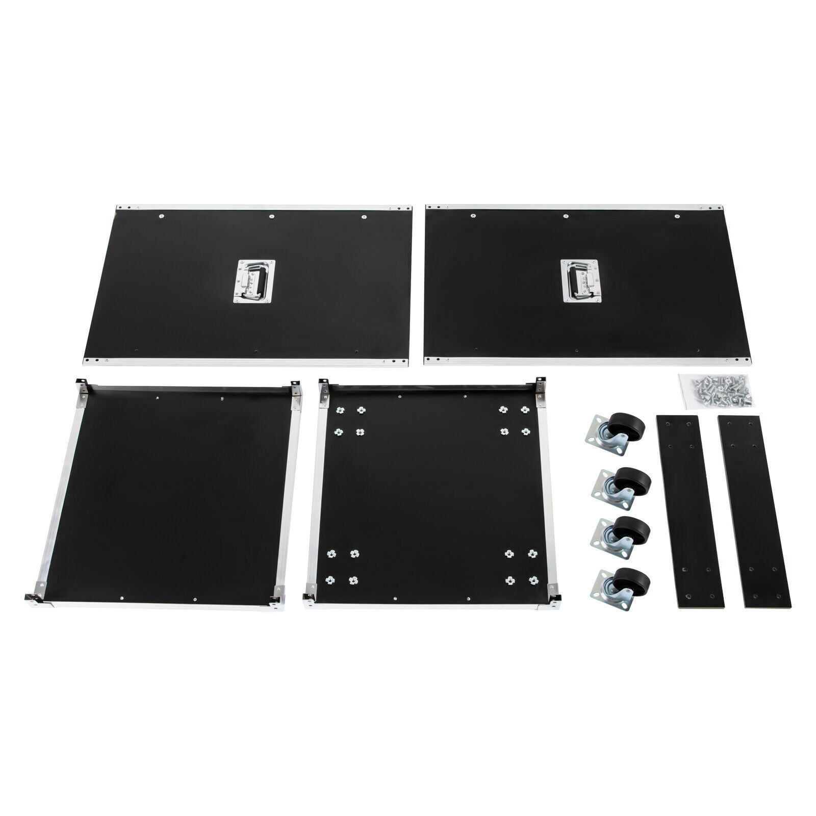16U Cabinet Rolling Network Rack Audio Studio Video Telecom Equipment Rack Black