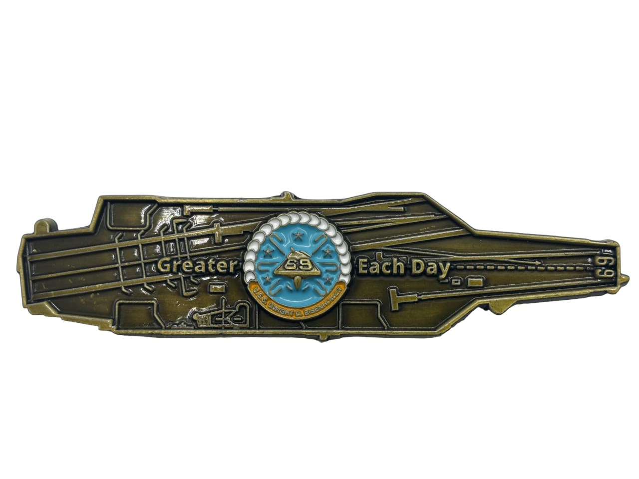USS Dwight D. Eisenhower (CVN-69) Challenge Coin - Carrier Shape