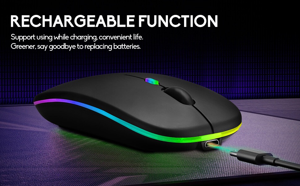 10 Pack LED Wireless Bluetooth Mouse - Dual Mode, Silent & Rechargeable!