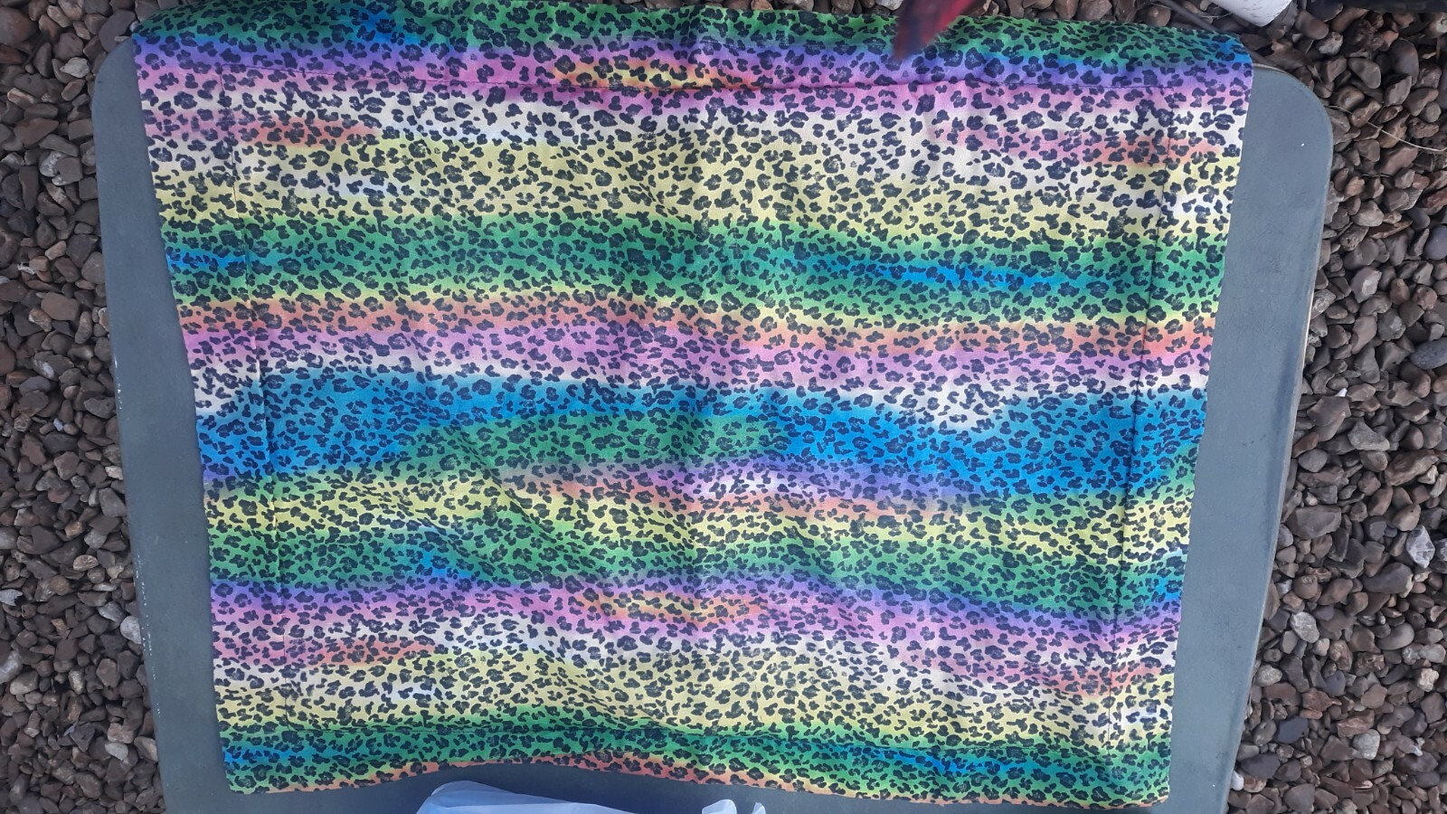 Leopard Print Rainbow Standard Pillow Sham Twin Bed Size Hand Made