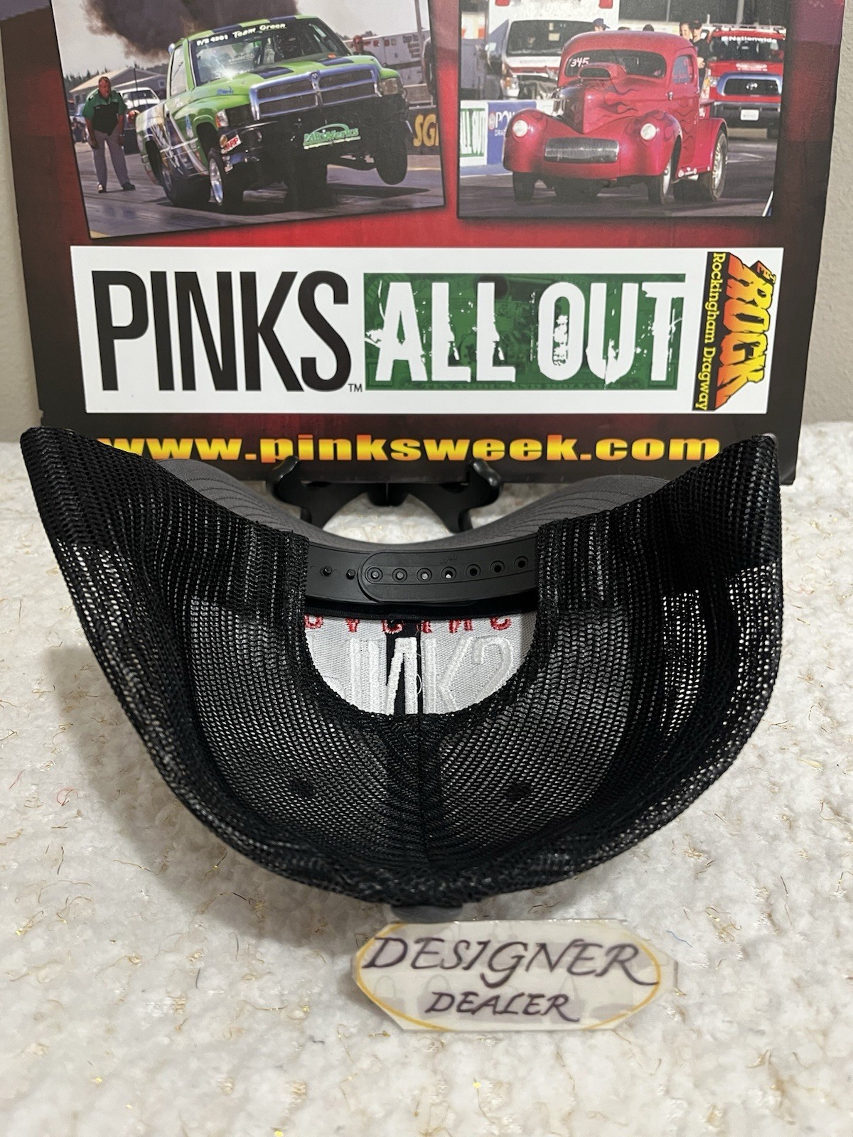 PINKS Racing Snapback Hat Charcoal & Black New