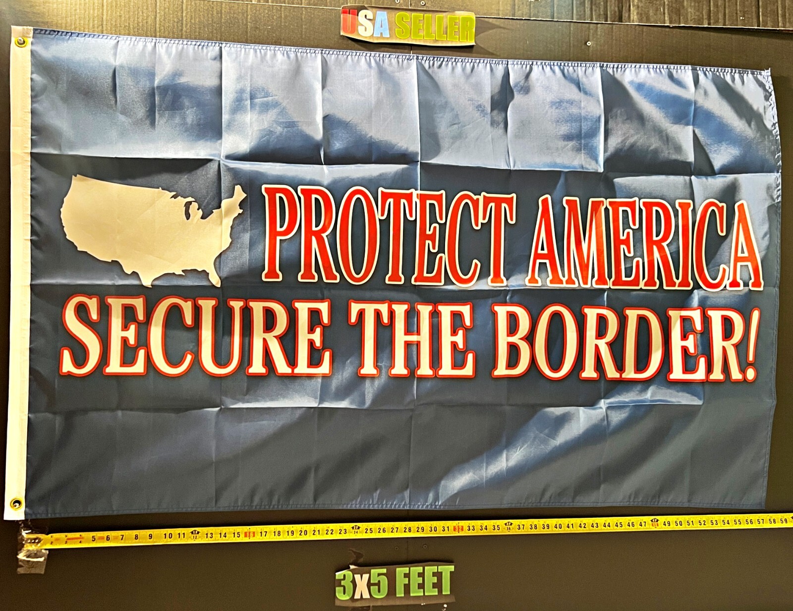 Donald Trump Flag FREE USA SHIP Protect America B Borders Desantis USA Sign 3x5'
