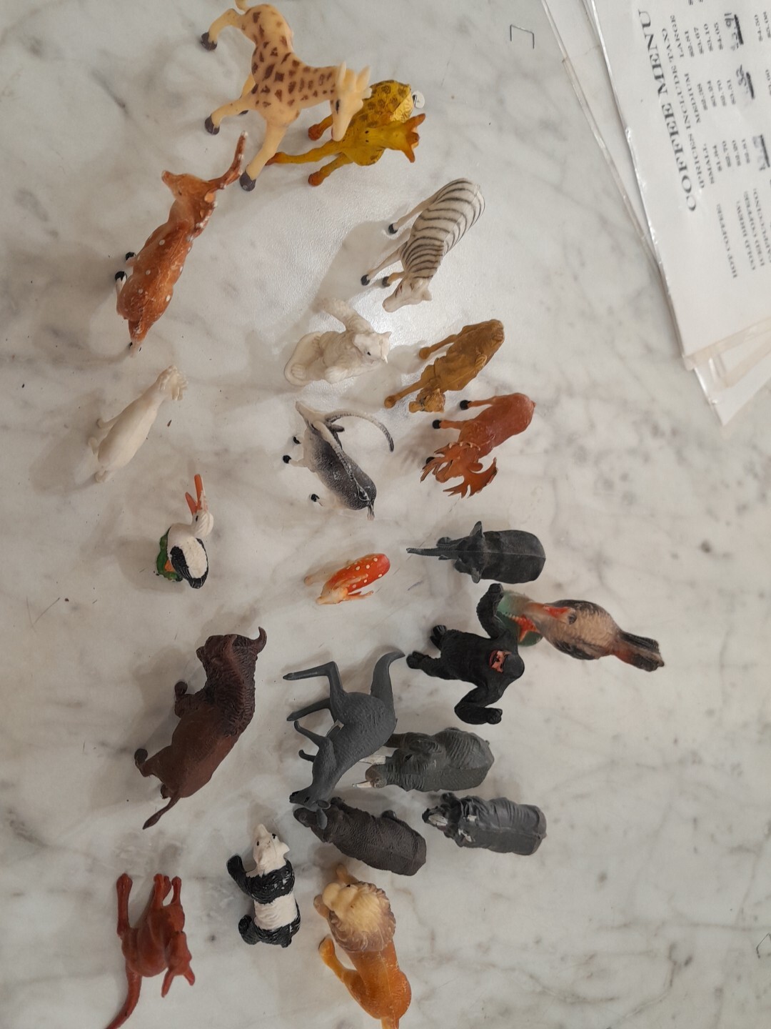 22 Vintage Small Plastic Animals Gorilla Panda Pelican