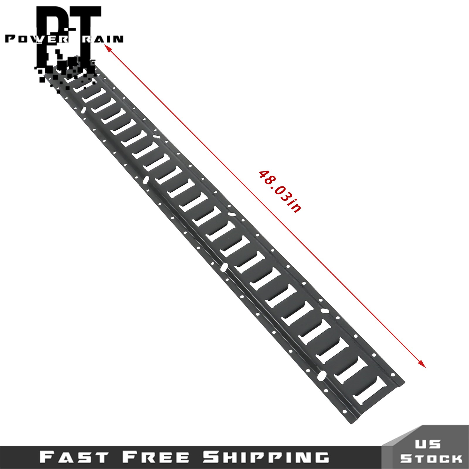 6 Pack 4' E Track Tie Down Rail Galvanized Steel Rail Powder-Coat Black