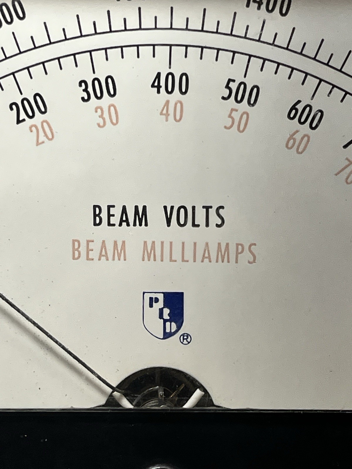 Vintage PRD Beam Volts Beam Milliamps Panel Meter - Untested