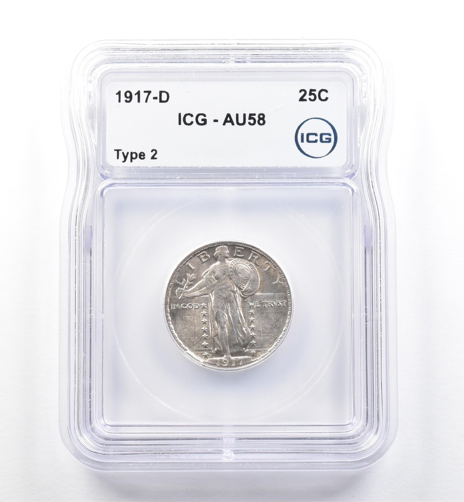 1917-D Standing Liberty Quarter Type 2 AU58 ICG *6100