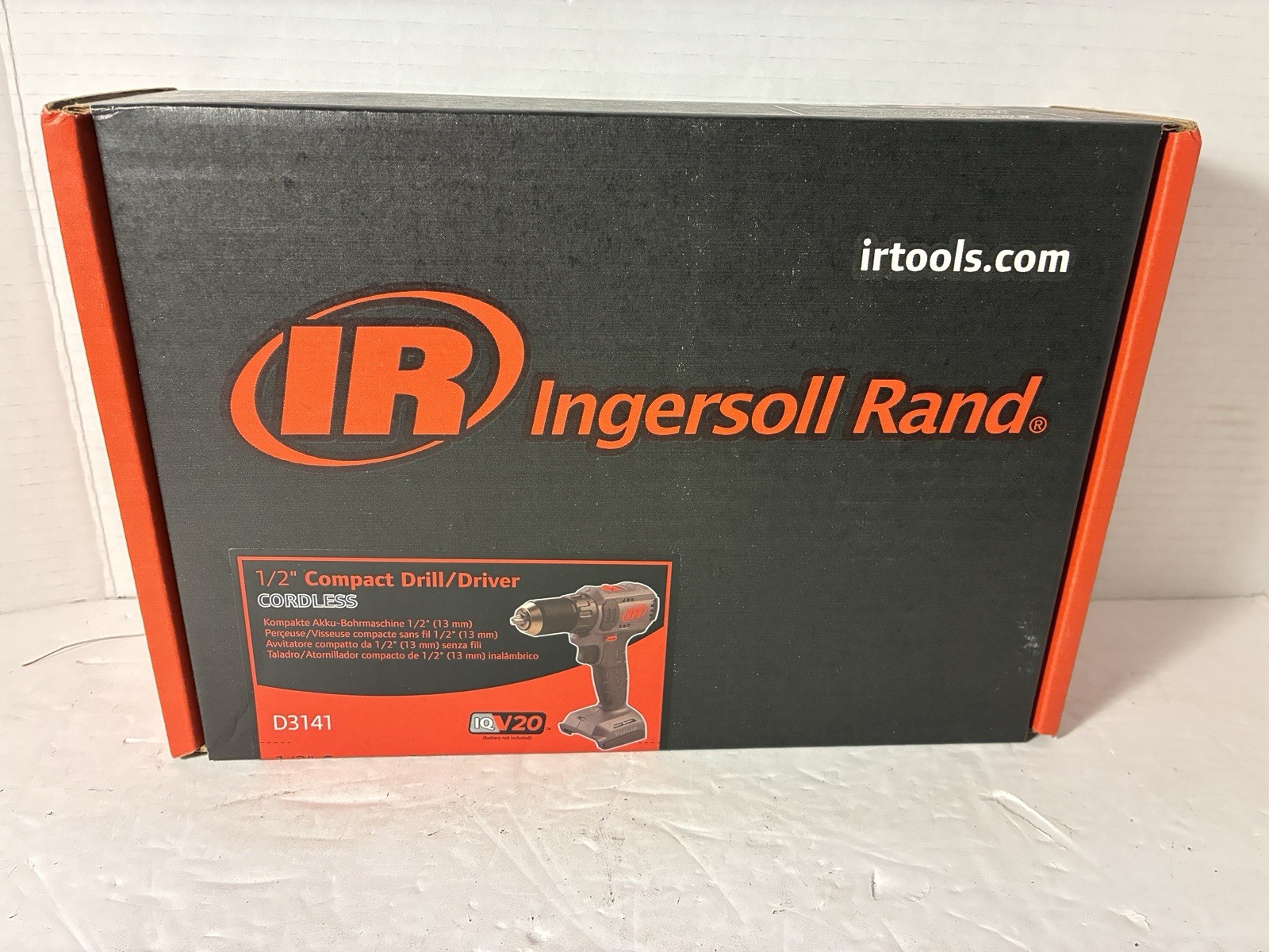 Ingersoll Rand IQV 20V, 1/2in. Compact Cordless Drill, Tool Only, Model# D3141