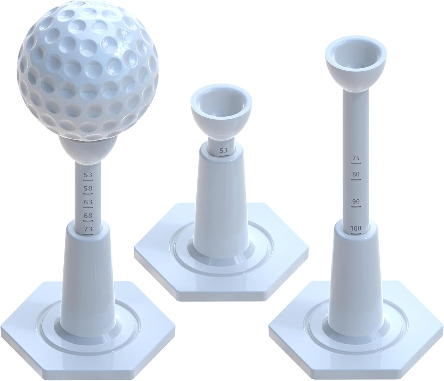 Adjustable Rubber Golf Tees 2 Pack Unbreakable Driving Range Mat Simulator Tee
