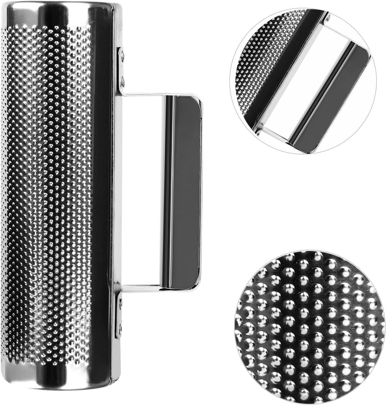 Metal Guiro Instrument, 8" 3" Stainless Steel x 8", metallic silver