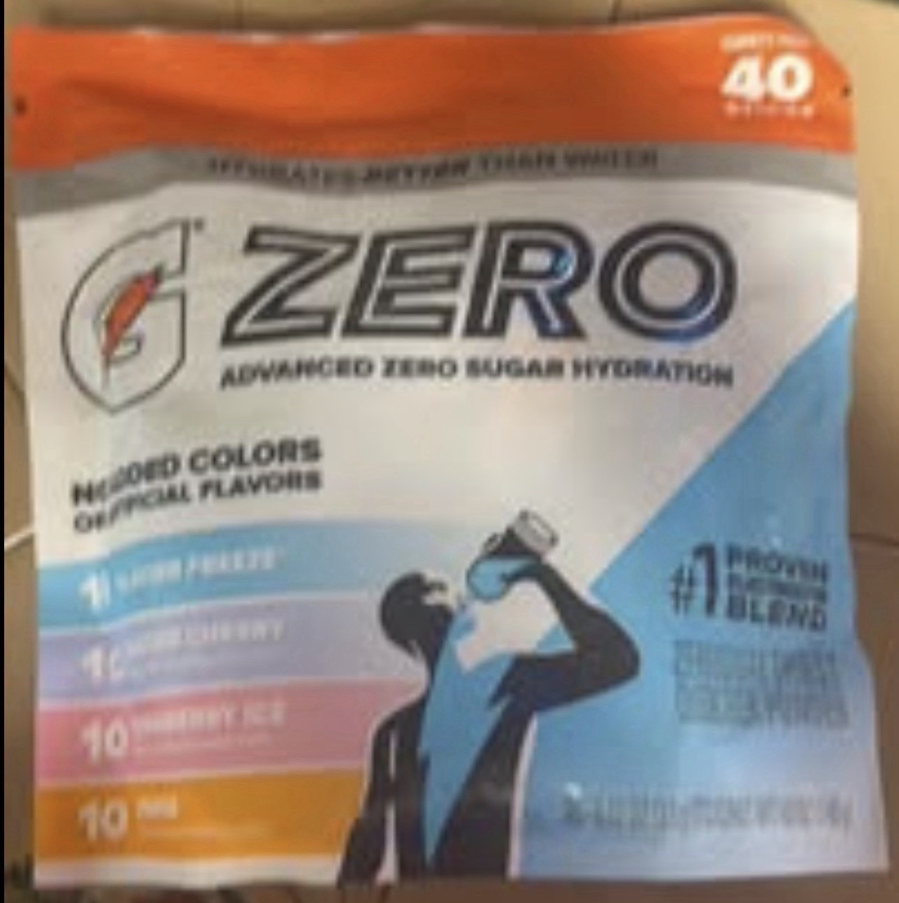 Gatorade G Zero Advanced Zero Sugar Electrolyte Hydration Powder, 40 Packets