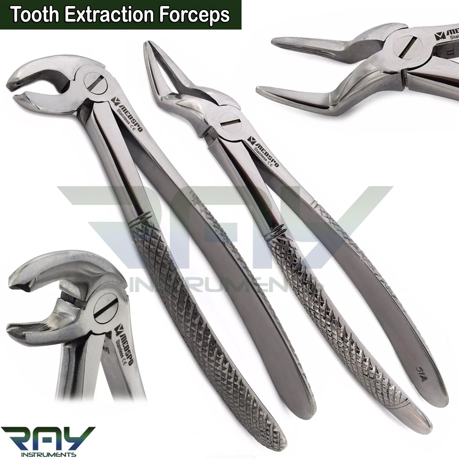 Tooth Extraction Forceps 51 & 22 Upper Lower Roots Removal Premolars Surgical CE