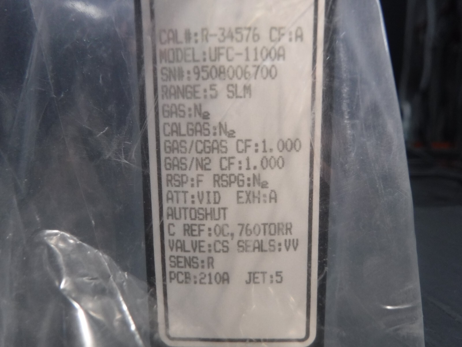 Unit Model: UFC-1100A Range: 5 SLM Gas: N2 Mass Flow Controller