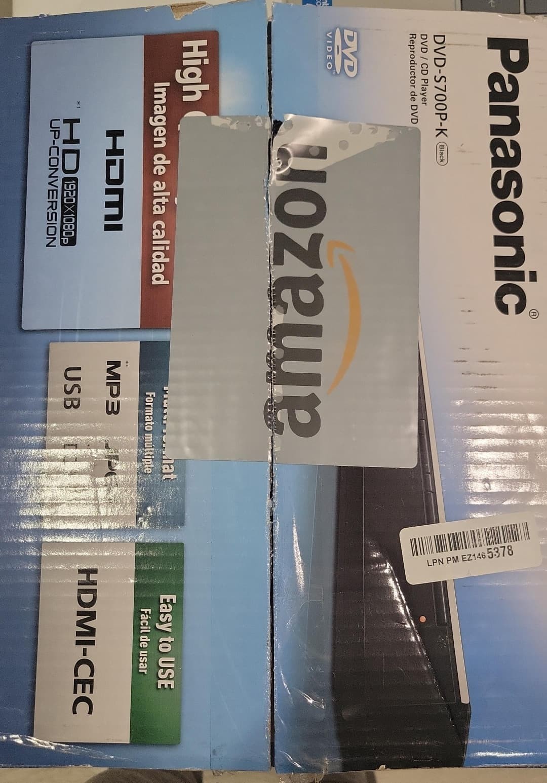 Panasonic  DVD- 700P-K Player with Dolby Digital Sound, 1080p HD Upscaling, HDM
