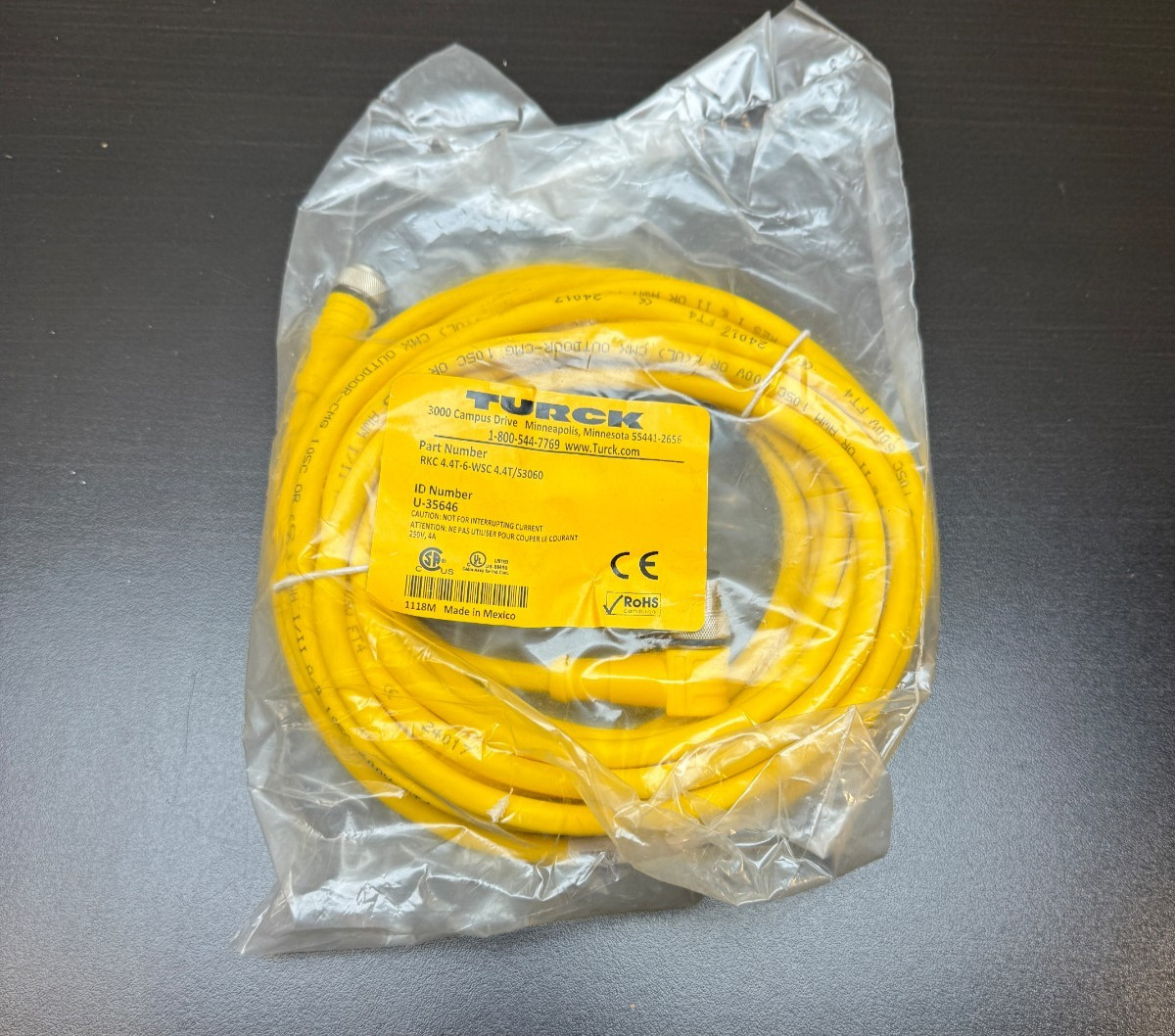 NEW TURCK Turck U-35646 Cable RKC 4.4T-6-WSC 4.4T/53060