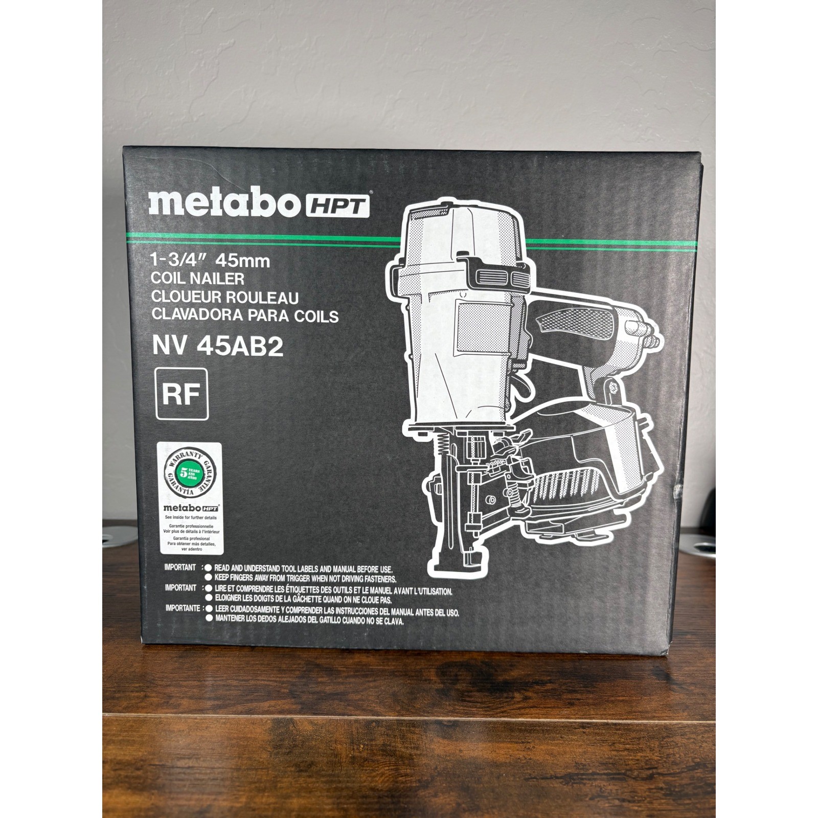 Metabo HPT NV45AB2 1-3/4" Coil Roofing Nailer Pneumatic Pro Grade Tool NEW