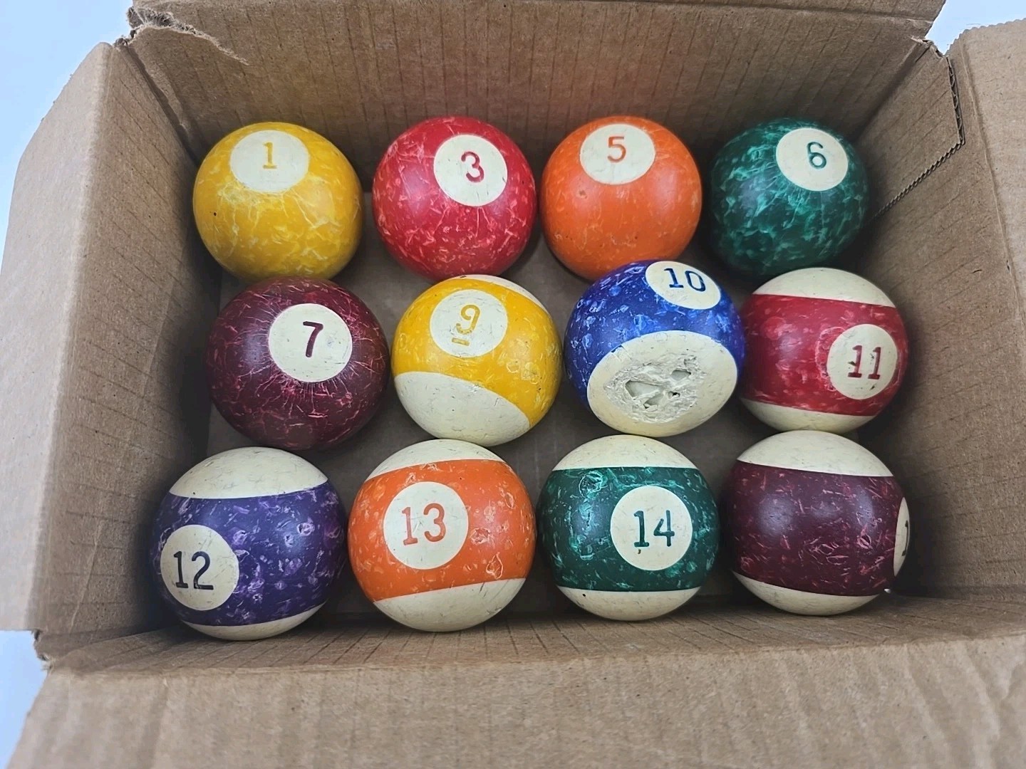 Brunswick Gold Crown Pool Pocket Billiard Balls Cast Phenolic Pool Lot Of 12