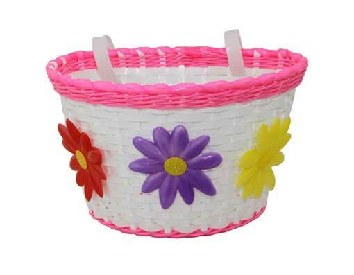 bike 12"/16" Bike Basket Pink/White.bicycle basket, bike basket, lowrider bikes.