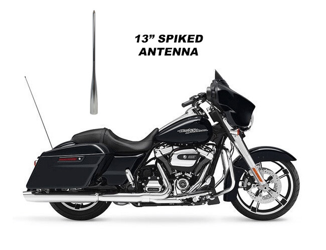 VMS 13" SILVER SPIKED ANTENNA FOR HARLEY DAVIDSON STREET GLIDE