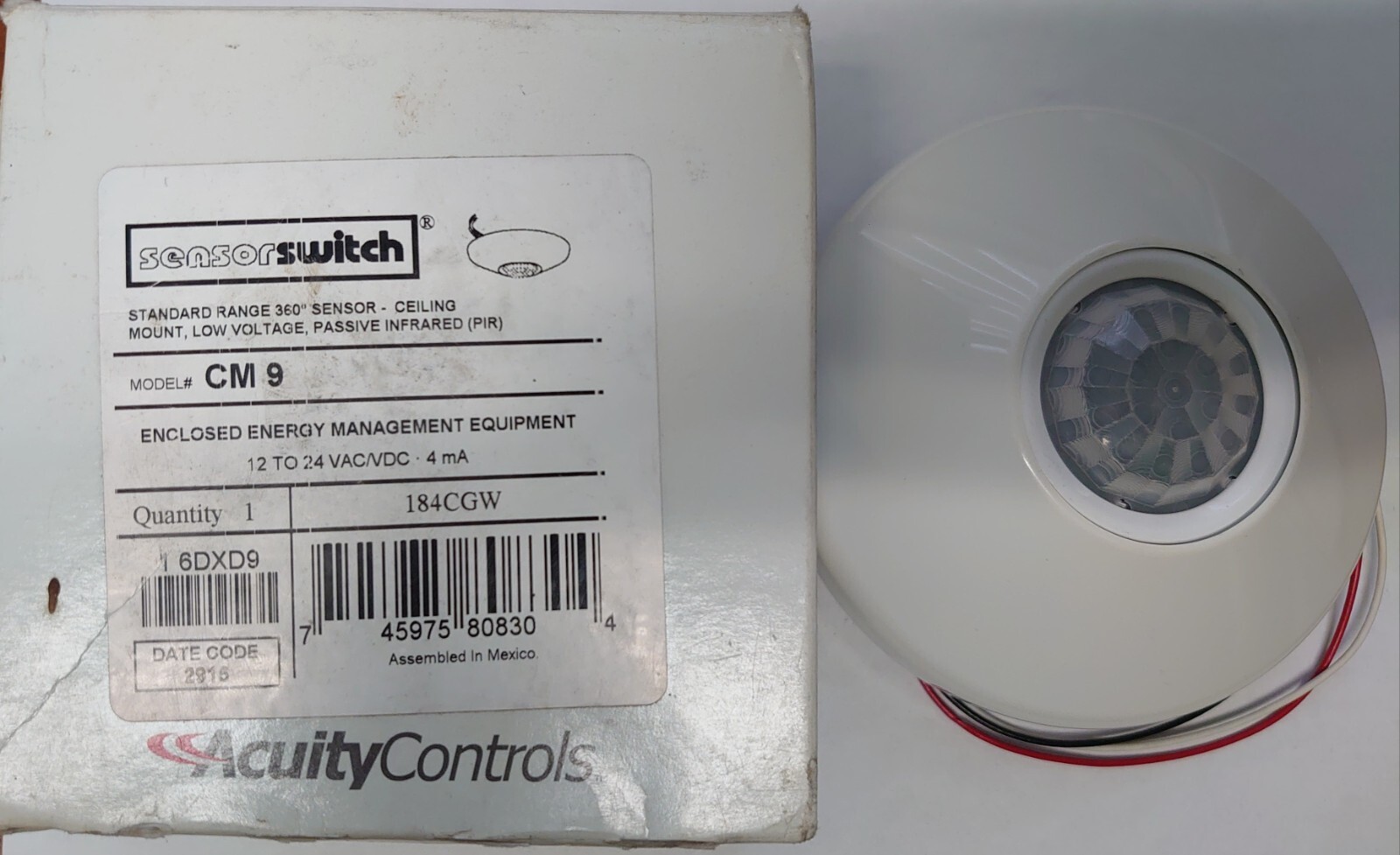 Acuity Controls CM 9 Standard Range 360 Degree Ceiling Mount Low Voltage PIR