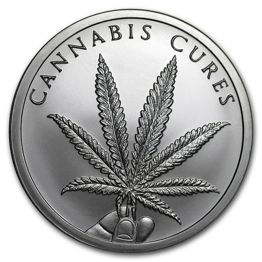 2 oz silver cannabis cures Silver Shield BU COA .999 Pure Limited Mini Mintage!