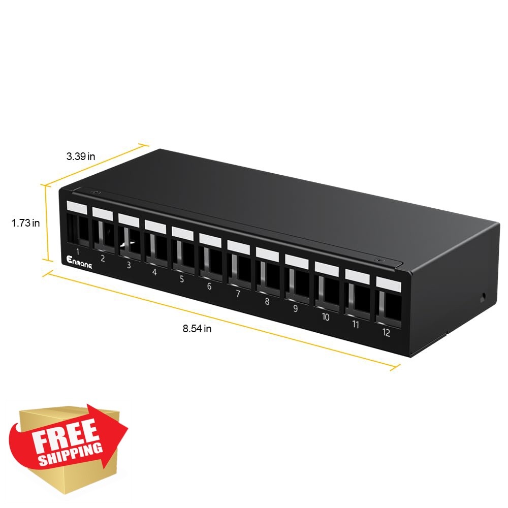 Enmane 12 Port Keystone Patch Panel 1U STPandUTP 1 Pack