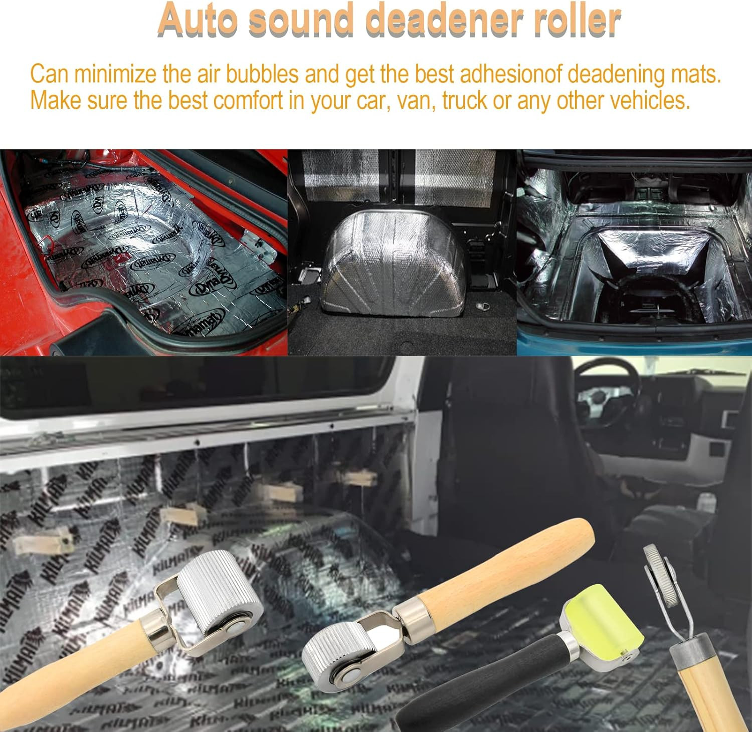 Sound Deadener Roller Tool Car Sound Deadening Roller Roller Set, Seam Roller