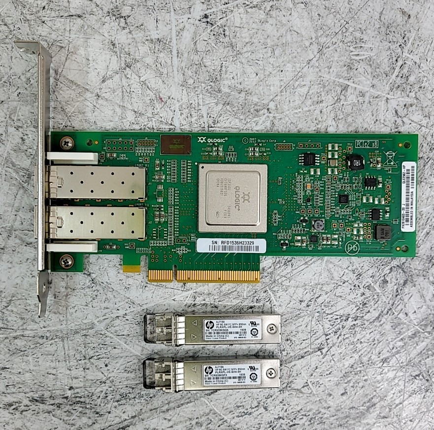 Qlogic AJ764-63002 QLE2562-HP Network Card 8G dual port 2*Transceivers