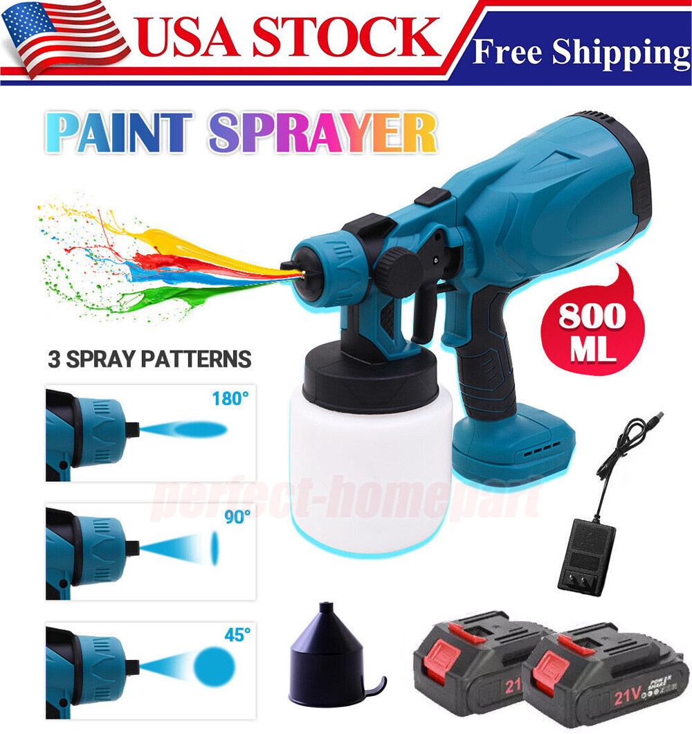 HVLP Cordless High Pressure Paint Sprayer Electric Spray Gun Kit with 2 Battery
