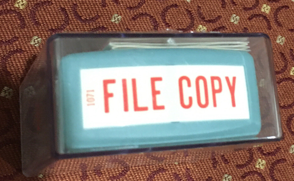 Vintage Shachihata XStamper "FILE COPY" Red Pre-Inked Re-Inkable stamp