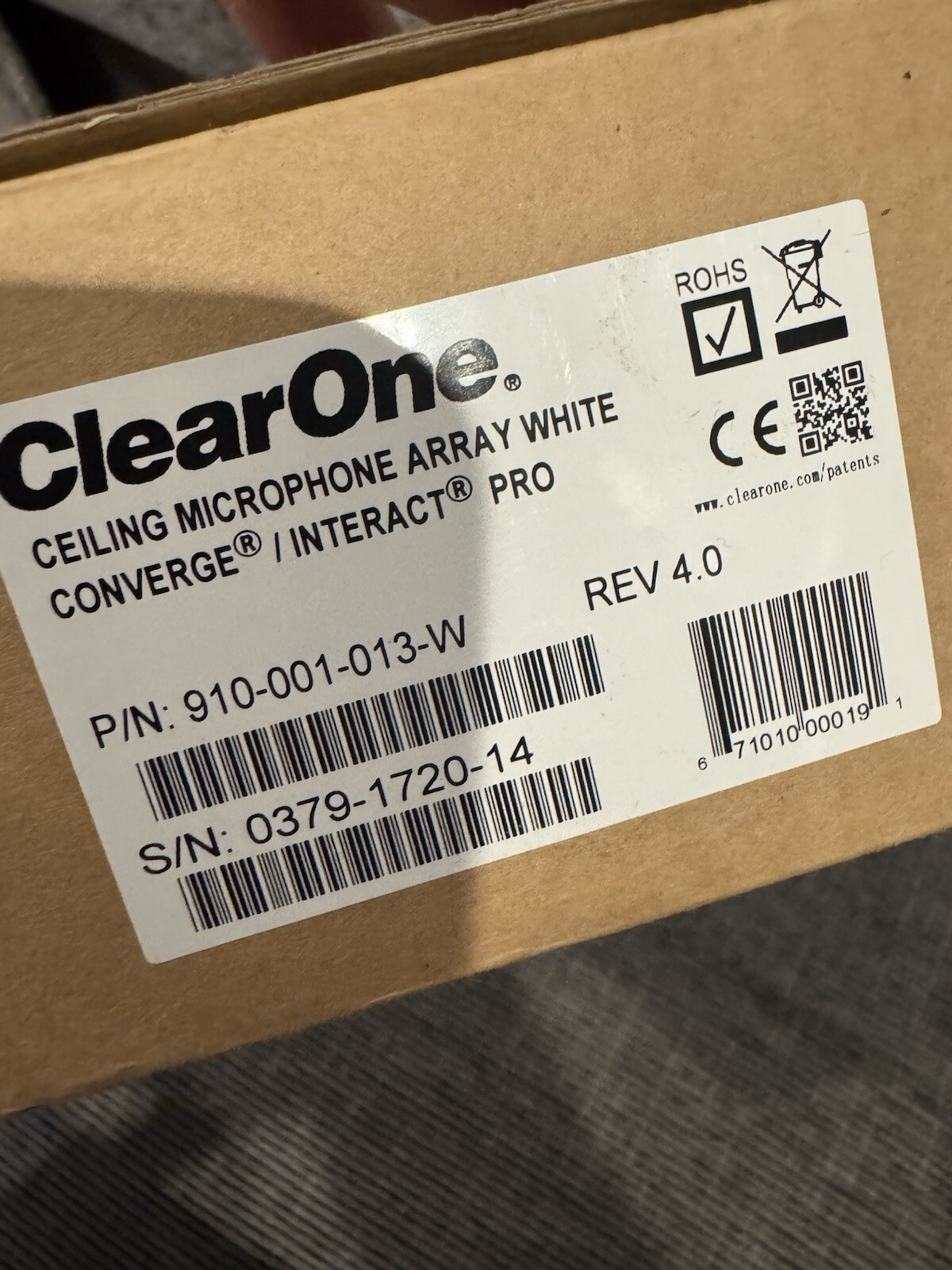 ClearOne 910-001-013-W Ceiling Microphone Array Kit for CONVERGE & INTERACT PRO