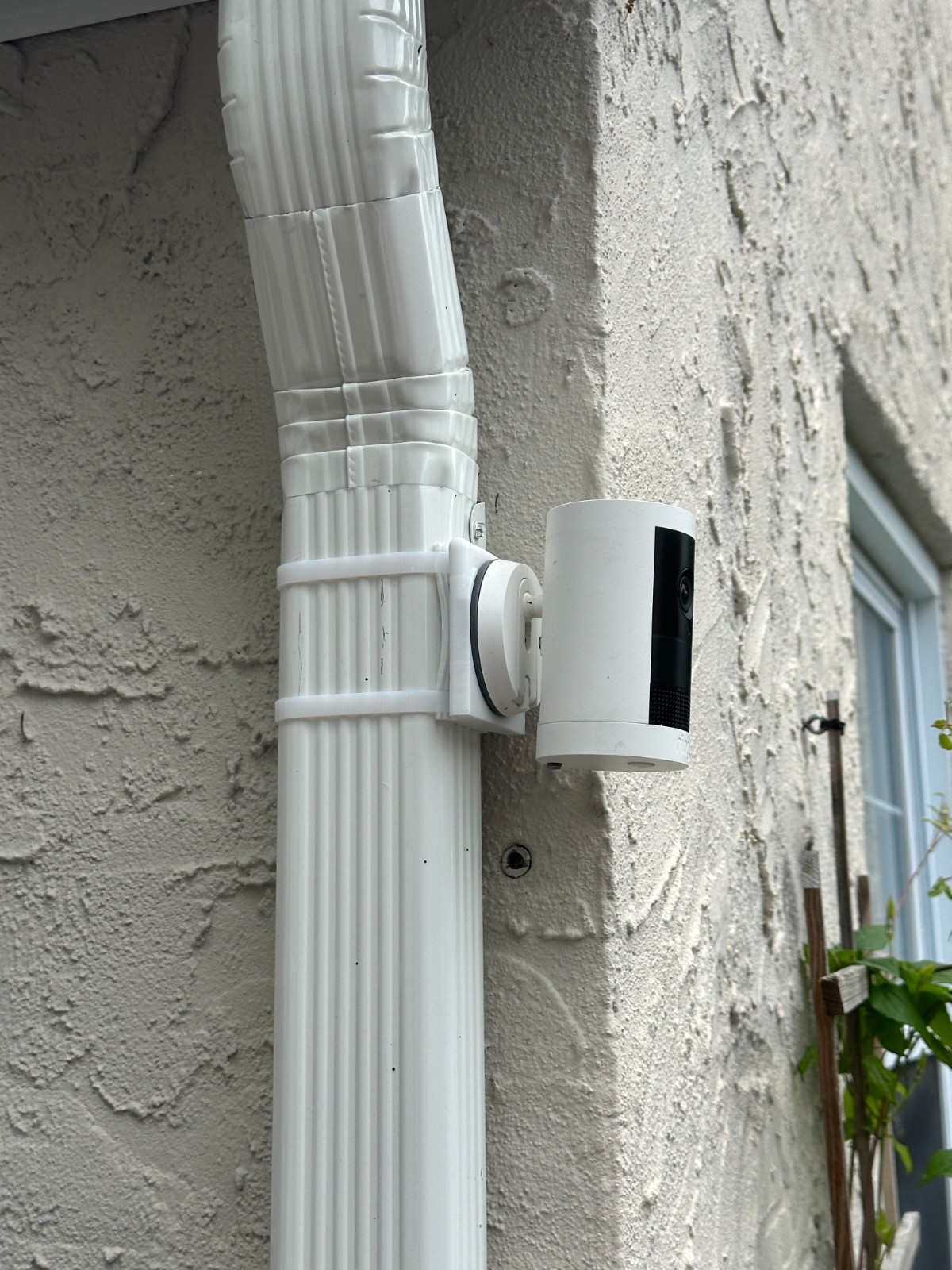 Side Downspout Mount for RING Camera - No-Drill Rubber Security Camera Mount