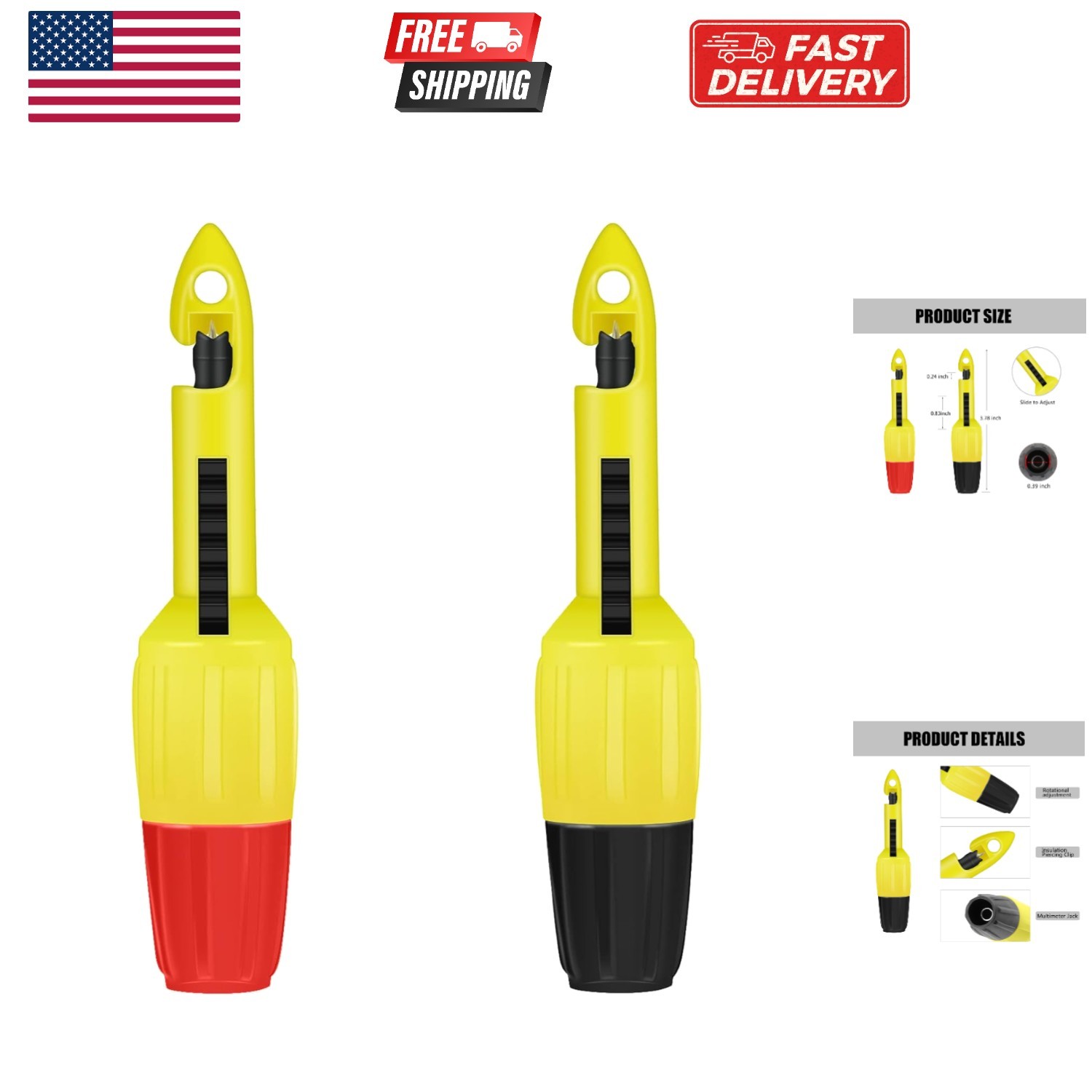 Wire Piercing Probe, Insulation Piercing Clip Tool for Multimeter Voltage Vol...