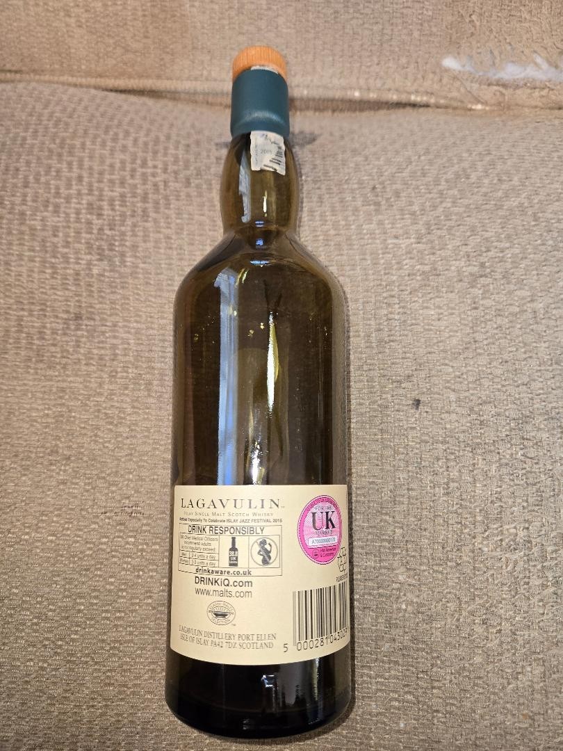 Lagavulin 2015 Islay Single Malt Scotch Whisky EMPTY 700ml bottle from Jazz Fest