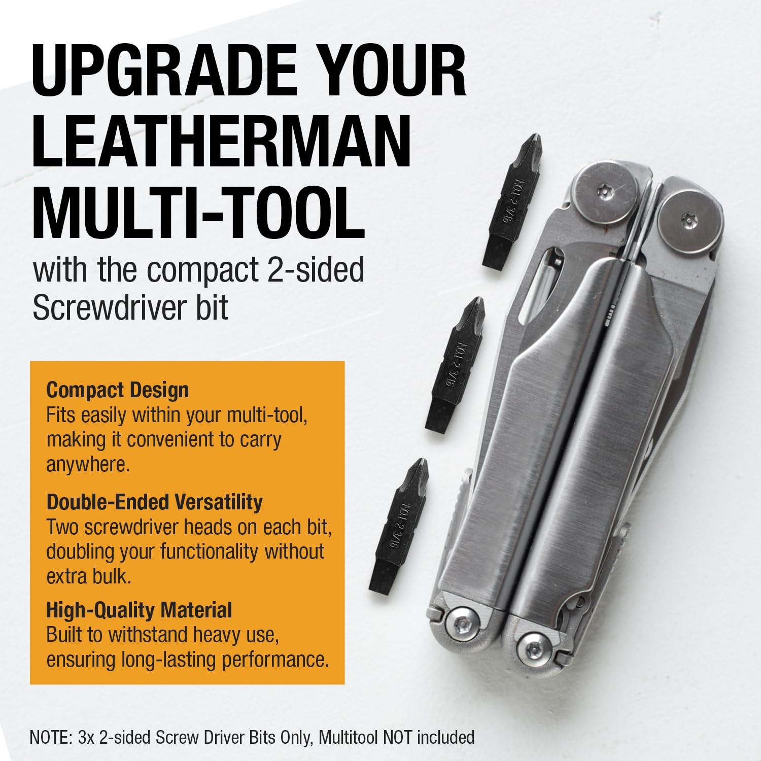 [3 Pack] Replacement Two-Sided Screwdriver Bit For Leatherman Multi-Tool - #1...