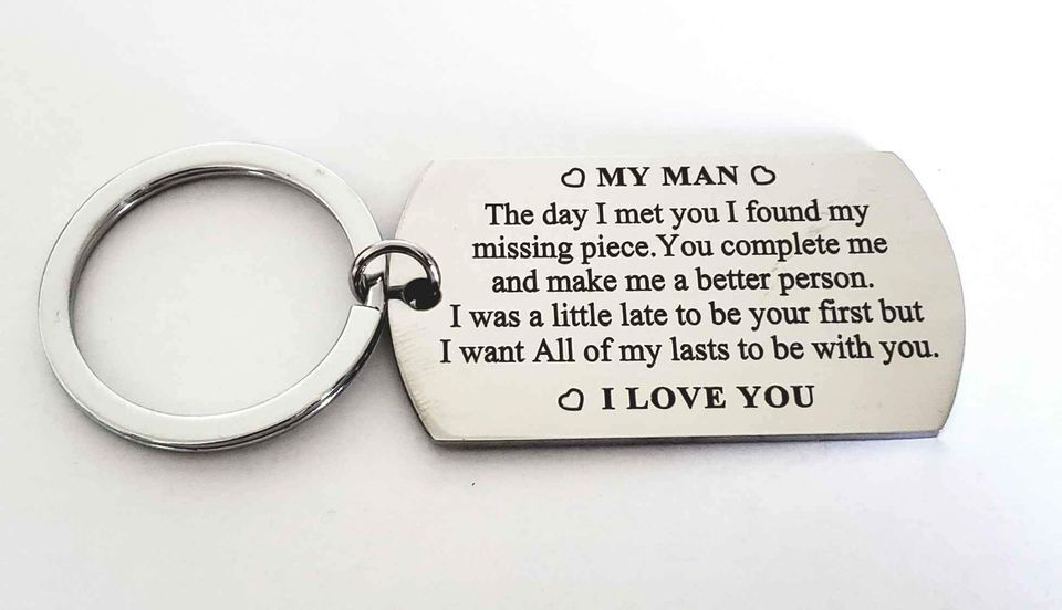To my MAN all Of My Lasts With You Stainless Steel Keychain