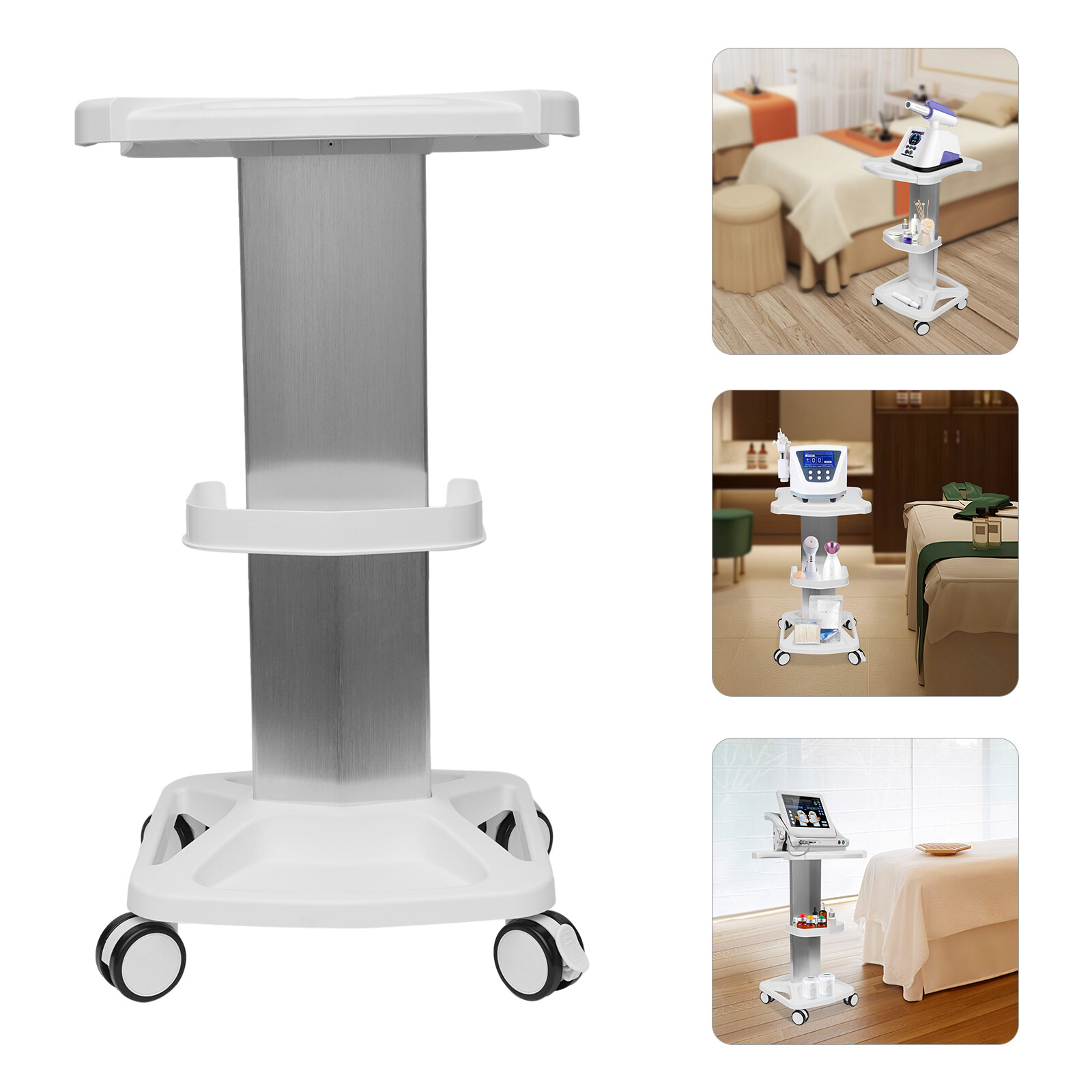 3 Tiers Medical Tool Cart Dental Trolley Cart Mobile Instrument Cart