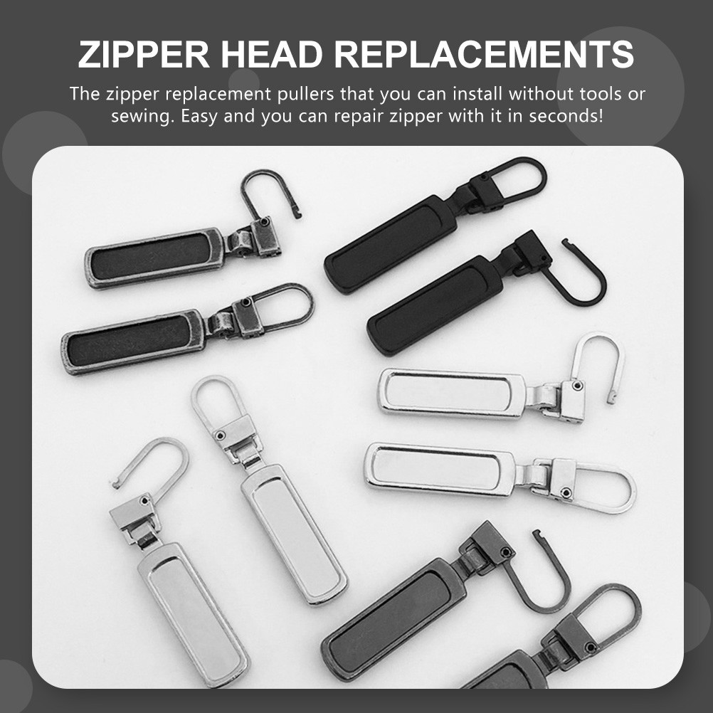 12 Pcs Replacement Zippers Accessories Backpack Pulls Detachable Heads