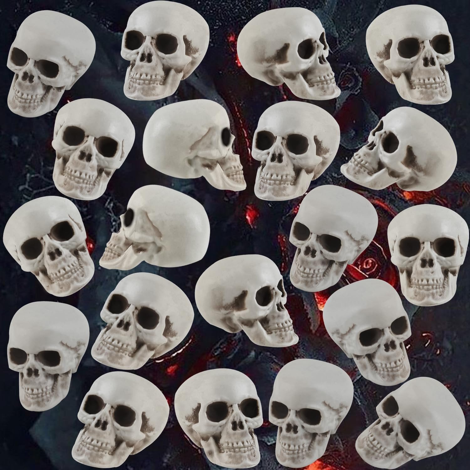 20 Pcs Halloween Skulls Realistic Looking Skulls Skeleton Head for Halloween Bar