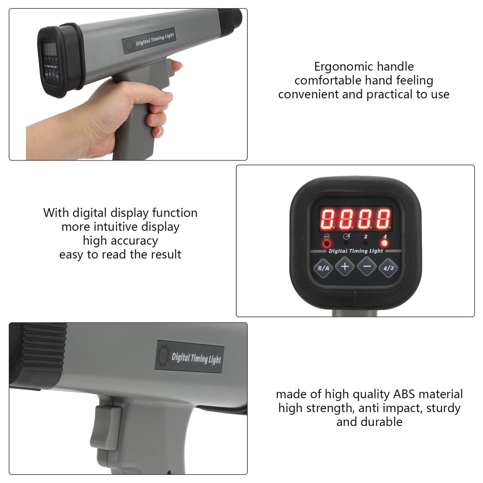 Digital Time Light, 12V Gray LED Indicator Portable Flash Lamp Inductive Ignition Pist...