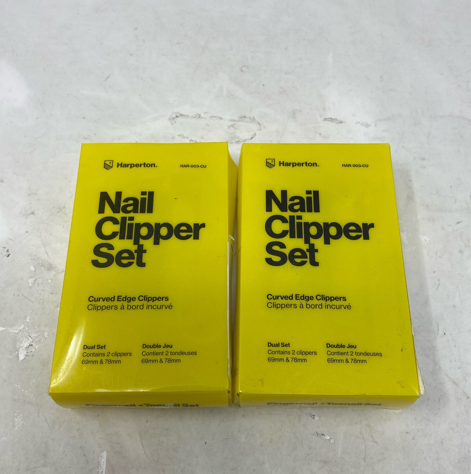 Harperton Nail Clipper Set (2 Sets) - Stainless Steel Fingernail & Toenail