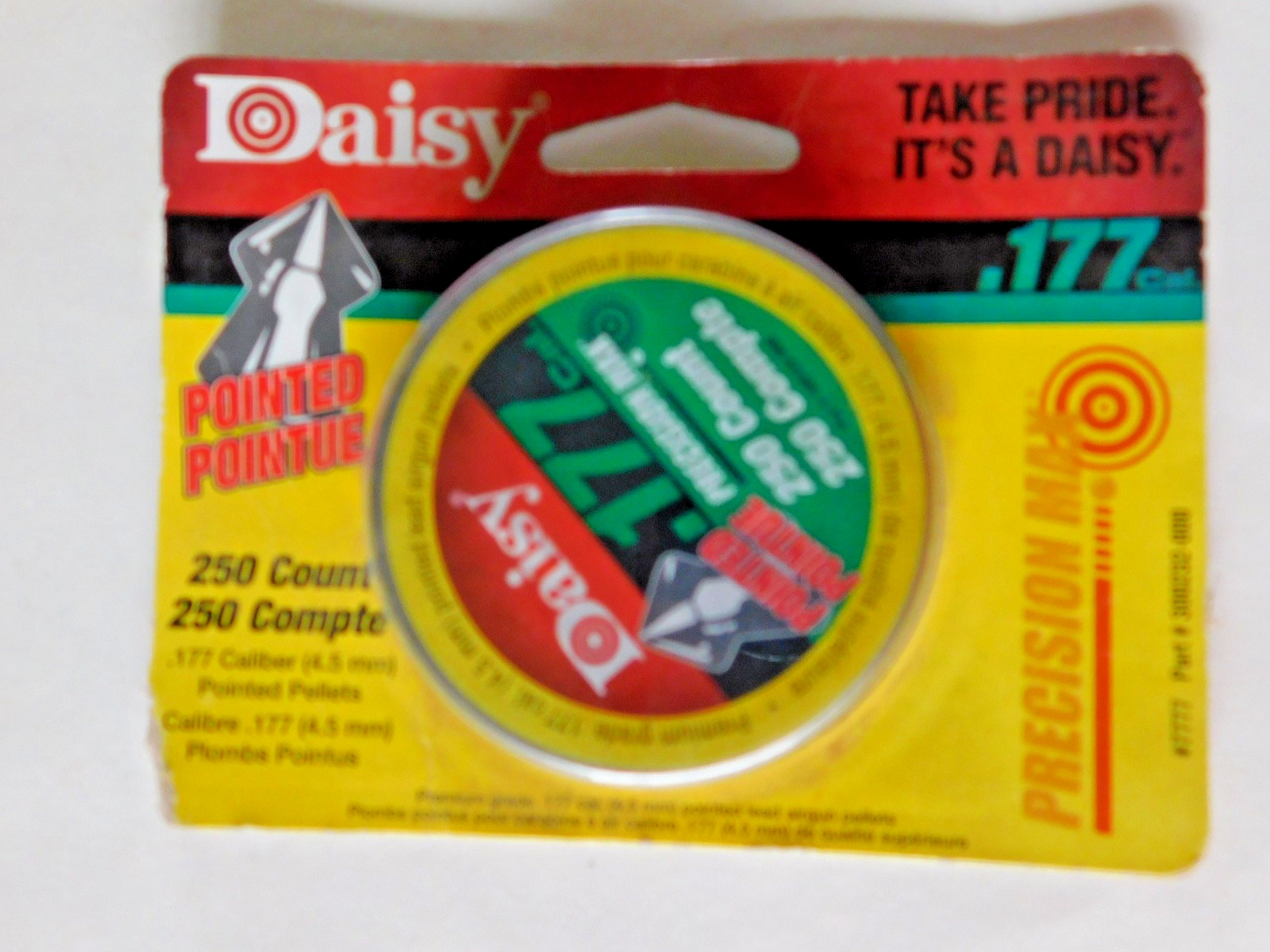 Daisy Air Gun Pellets .177 4.5mm Caliber  Pointed 250 Count Precision Max